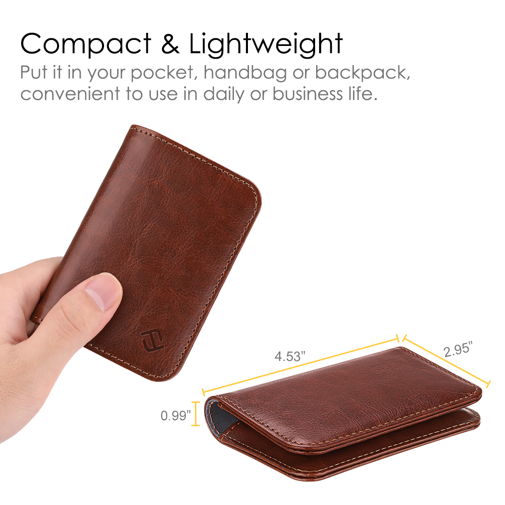 Business Card Holder Case ID Credit Wallet Leather Folio RFID Blocking Organizer | eBay